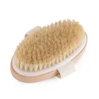Oval Shape Natural Boar Bristles clean bath wooden brush for Shower