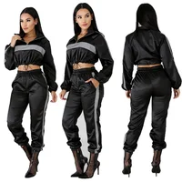 Long sleeve reflective patchwork two piece set outfit women crop windbreaker and cargo pants tracksuit
Long sleeve reflective patchwork two piece set outfit women crop windbreaker and cargo pants tracksuit