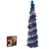 2019 new product ideas pop up spiral Christmas tinsel tree collapsible xmas tree multicolor