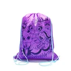 China Promotional Custom 210D nylon purple drawstring swim bag