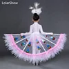 Dance Costume Children Clothes Dai Nationality Girl Peacock Dance Dress Costume Peacock Show Dress Peacock Costumes For Girls