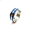 Stainless steel split ring with Blue plated