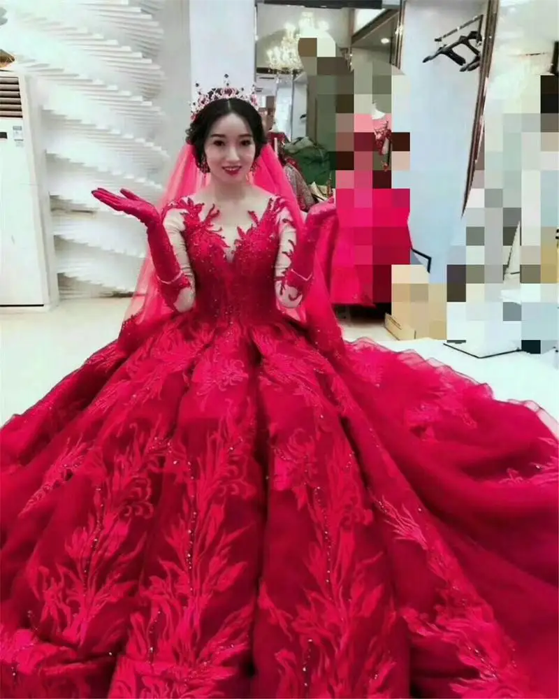 Red Wedding Dresses 2021 Elegant Ball Gown Wedding Dresses 3/4 Sleeves Luxury Heavy Beaded Bridal Gowns Bridal Dresses
Red Wedding Dresses 2021 Elegant Ball Gown Wedding Dresses 3/4 Sleeves Luxury Heavy Beaded Bridal Gowns Bridal Dresses