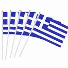 Free sample 100%polyester mini greece country hand waving flag