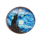Zhongshen custom round glass magnetic fridge sticker,art crystal fridge magnet