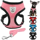 Air Nylon Small Dogs Cat Clothes Accessories Dog Vest Harness, Breathable Mesh Dog Harness Leash Set