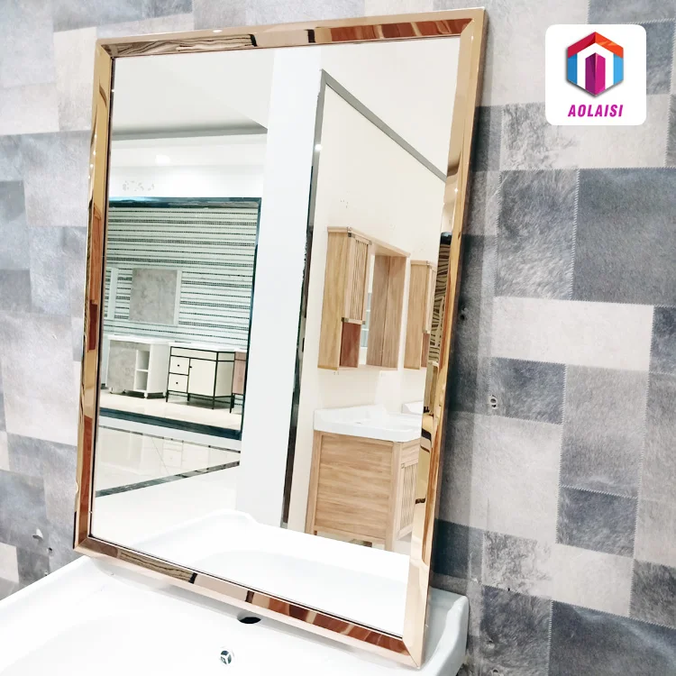 Высокое качество дешевые декоративные home hotel нержавеющая сталь рамки ванная комната зеркало