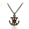 Cool ONE PIECE LUFFY High Quality Necklace Alloy Plated Bronze Anchor Pirate Skull Pendant Necklace