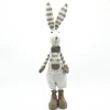 50cm home decoration animal fabric crafts stuffed ornament standing rabbit figures easter bunny spring decor with stripe pattern