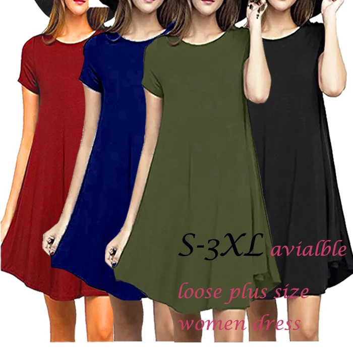 InstyleWomen Summer Fashion O-Neck Basic Short Sleeve Pocket T-Shirt Dress Women Casual Loose A-line Ruffles Beach Dress, Picture show
InstyleWomen Summer Fashion O-Neck Basic Short Sleeve Pocket T-Shirt Dress Women Casual Loose A-line Ruffles Beach Dress, Picture show