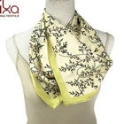 Amazon Hot Sale Double Faced Digital Print Pure Silk Satin Scarf with Hand Rolled
