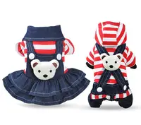 WIIPU Striped Jean Dog Clothes Winter Small Pet Jumpsuit Overalls Dress Apparel Warm
WIIPU Striped Jean Dog Clothes Winter Small Pet Jumpsuit Overalls Dress Apparel Warm