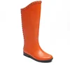 Fashionable cheap rivet zipper natural shoes comfortable rain cheap rubber boots for women