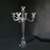 5 arms crystal glass candlestick candelabra for wedding decoration