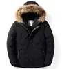 Black Winter Jacket with Hoody Men Fur Parka for Winter Clothing