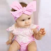 2019 wholesale toddlers onesie lace pink kid clothes baby lace romper with headband