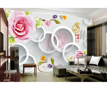 Color Carving Circle Design Rose Waterproof Customize Dimension Wallpaper For Drawing Room Buy Color Carving Waterproof Wallpaper Customize