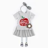 2019 children baby girl clothing sets cotton cartoon letter printed tshirt stripes short skirt girls two-piece suits