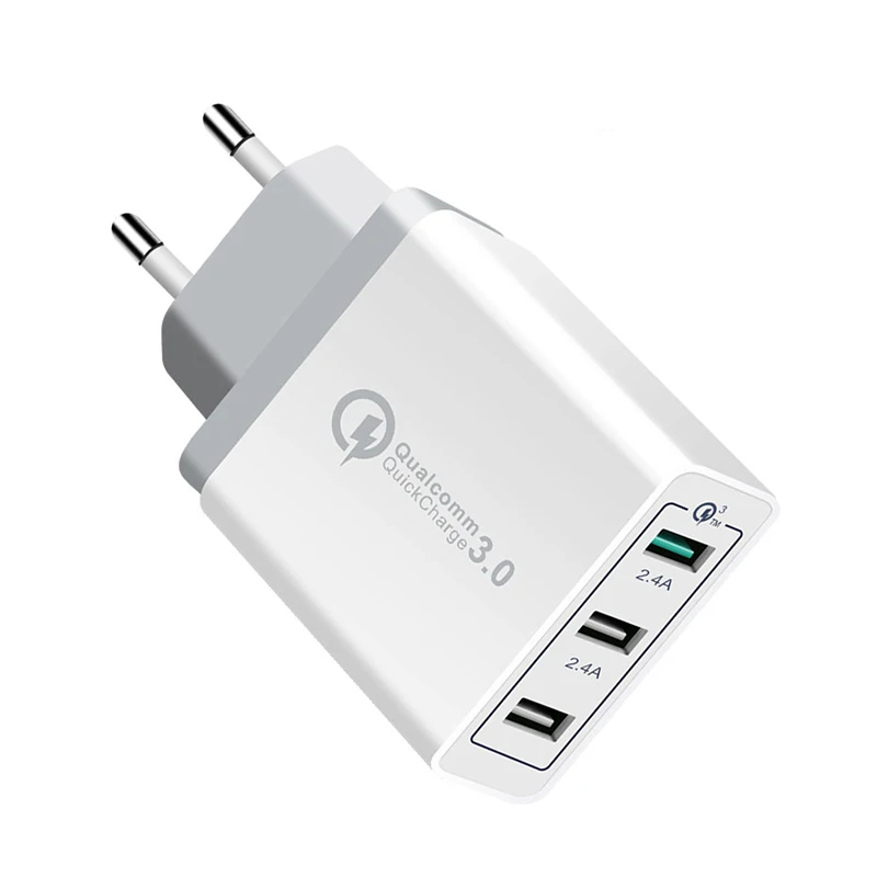 

2018 Hot Sale EU/US Plug 3 Ports Quick Fast Charger 3.0 30W CE FCC ROHS Certified USB Wall Charger