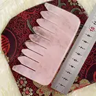 100% Natural Rose Quartz Comb Guasha Plate Health Healing Care