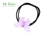 High Quality Butterfly Acrylic Plastic Custom Curly Thick Elastic Hair Ties For Women