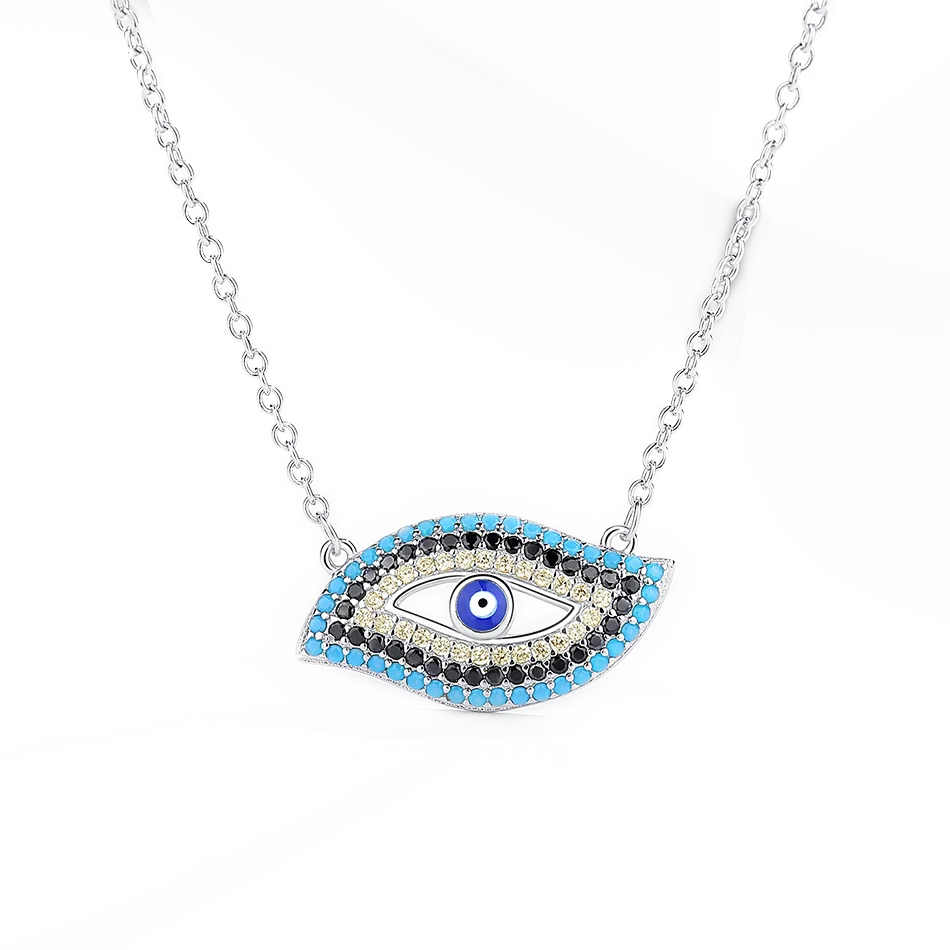 Real 925 Sterling Silver Pendant Necklace Blue Eye Necklace witn Cubic Zirconia Fashion Women Silver Jewelry
Real 925 Sterling Silver Pendant Necklace Blue Eye Necklace witn Cubic Zirconia Fashion Women Silver Jewelry