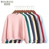 TongYang Wholesale M-XXL Cute Women Hoodies Pullover 9 colors 2019 Autumn Coat Winter Loose Fleece Thick Knit Sweatshirt