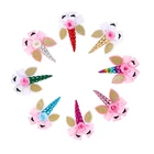 Halloween Unicorn Chiffon Flower Hair Clip for Girls