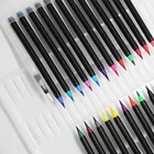 High quality 24 colors nylon nib calligraphy watercolor art brush marker pens