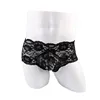 Male Underwear Boxers Lace Comfortable Pants Solid Spandex Black Red Underpants Sexy Mens Boxer 2 Color
