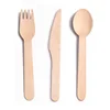 FSC Wooden spoon fork knife flatware set disposable cutlery set 18PCS