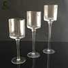 Long stem glass tall candle holder
