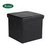 Reatai High Quality modern black leather folding table storage bench indoor