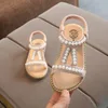 Hao Baby 2019 Summer New Girls Pearl Sandals Baby Korean Version Of The Peep Princess Shoes Small Children's Slip