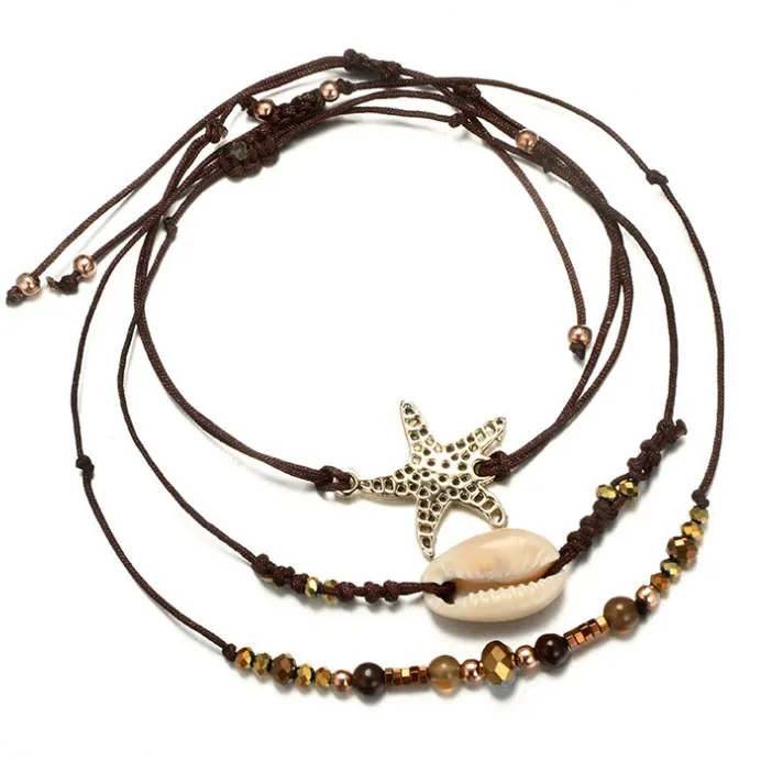 New design alloy starfish bracelet shell rice beads national wind woven multi-layer bracelet anklet latest trend bracelet, Picture shows
New design alloy starfish bracelet shell rice beads national wind woven multi-layer bracelet anklet latest trend bracelet, Picture shows