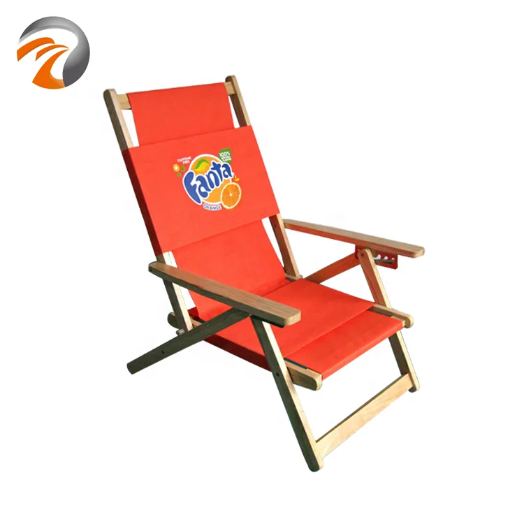 Portable Wooden Canvas Deck Chair Terrace And Poolside Outdoor