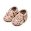 2019 Hot Sell Newborn Soft Sole Genuine Leather Moccasins With Spots Baby Shoes