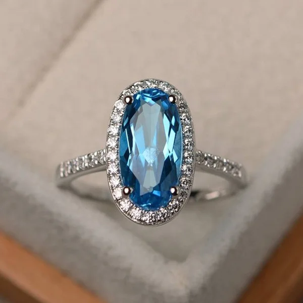 Big Blue Oval CZ Zircon Stone Silver Rings for Women Fashion Wedding Engagement Jewelry Valentine's Day Gift
Big Blue Oval CZ Zircon Stone Silver Rings for Women Fashion Wedding Engagement Jewelry Valentine's Day Gift