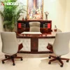 luxury Business Dark red Glossy Wood grain MDF office furniture supplier office table customized executive desk 68002