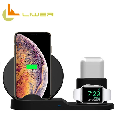 Wireless Charger Qi Compatible 3 in 1 Fast Wireless Charging Stand for iPhone 8 8plus X for Apple Watch Series wireless charger, Black
Wireless Charger Qi Compatible 3 in 1 Fast Wireless Charging Stand for iPhone 8 8plus X for Apple Watch Series wireless charger, Black