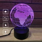 Touchable Switch 7 Color Changed Globe Night Light USB acrylic 3d led lamps base 3d optical illusion lamp