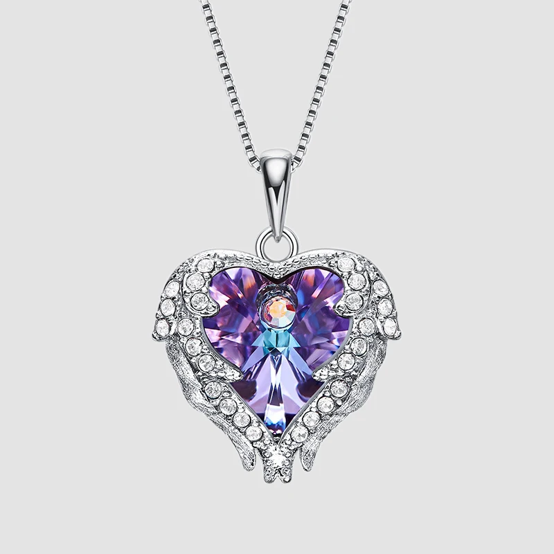 Fashion Angel Wing Heart Of The Ocean Crystal Clavicle Necklaces Pendant, Purple/blue
Fashion Angel Wing Heart Of The Ocean Crystal Clavicle Necklaces Pendant, Purple/blue