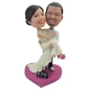 bobble head groom & bride figurine handmade elegant wedding souvenir gift