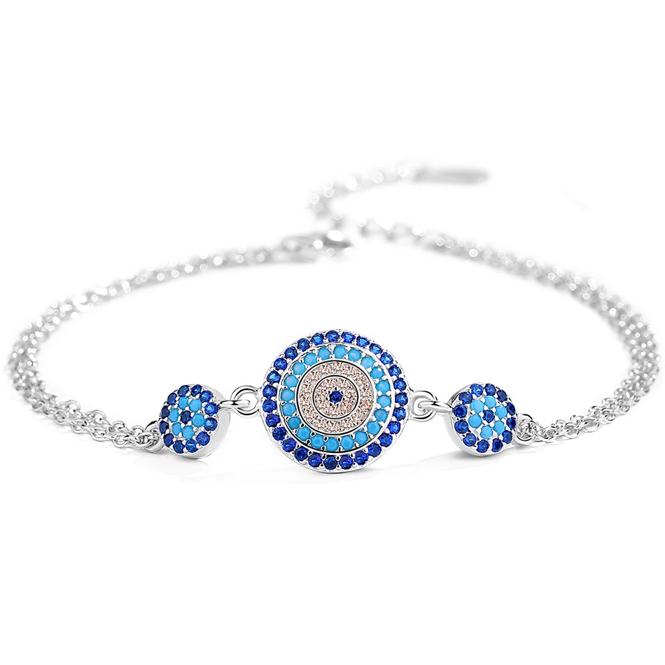 Unique Design Charm Bracelet 925 Sterling Silver Three Turkey Eye Fashion Bracelets & Bangles For Women Silver Jewelry Gift
Unique Design Charm Bracelet 925 Sterling Silver Three Turkey Eye Fashion Bracelets & Bangles For Women Silver Jewelry Gift