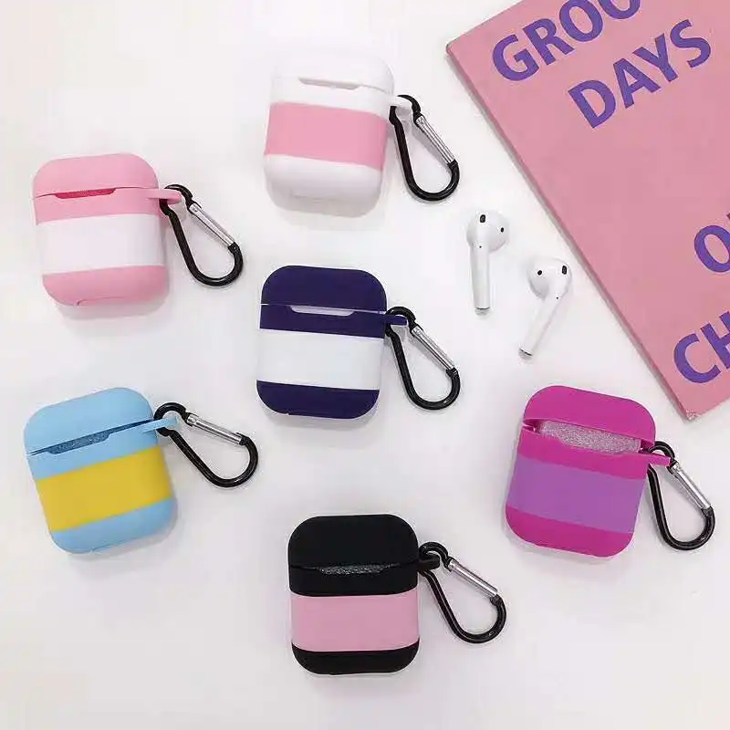 2019 Hot selling Simple Stripe protective silicone cover For earphones cover case, Colors
2019 Hot selling Simple Stripe protective silicone cover For earphones cover case, Colors