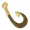 16x32.5x4.5mm, Hole:Approx 2.8mm wholesale micro pave cz setting pirate fishhook gold plated brass charm