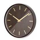 Non Ticking Digital Quiet Sweep Home Decor Vintage Wooden Silent Wall Clock with Glass Cover