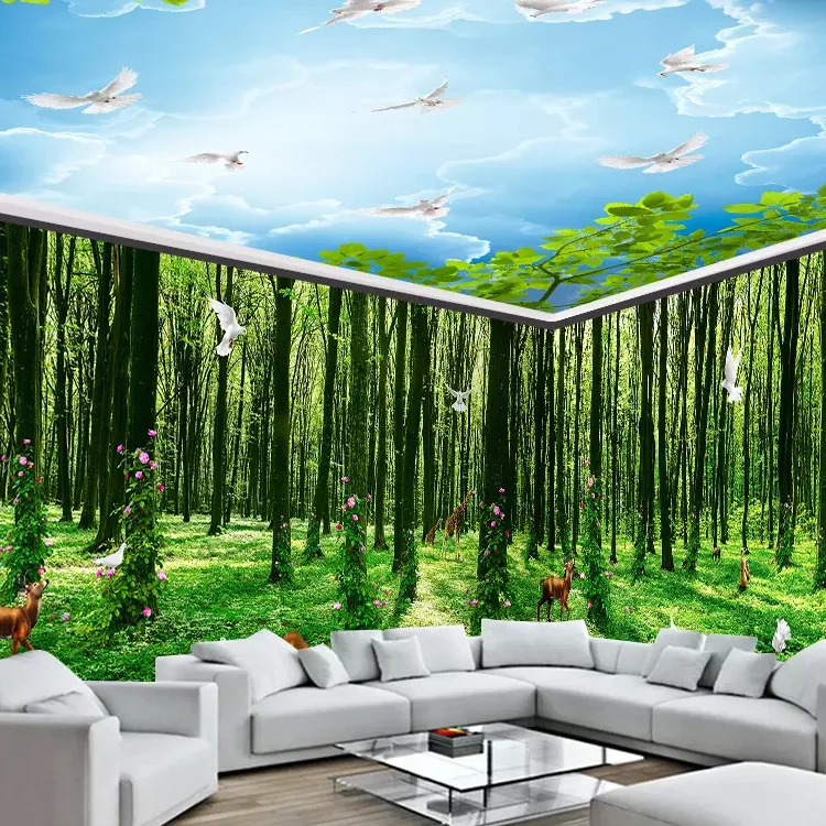 الجملة مخصصة خلفيات الأيائل hd صورة جدارية خلفية 3d الغابات