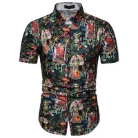 

New design summer retro style characters 3d printed personality short sleeve men shirts