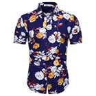 Factory direct sale custom printed Hawaiian style casual shirts Reactive print breathable men shirt